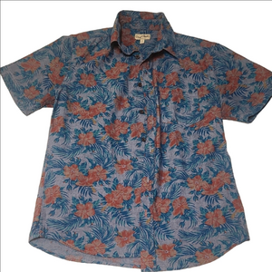 Chip & Pepper Blue and Red Casual Button Down Shirt, Small